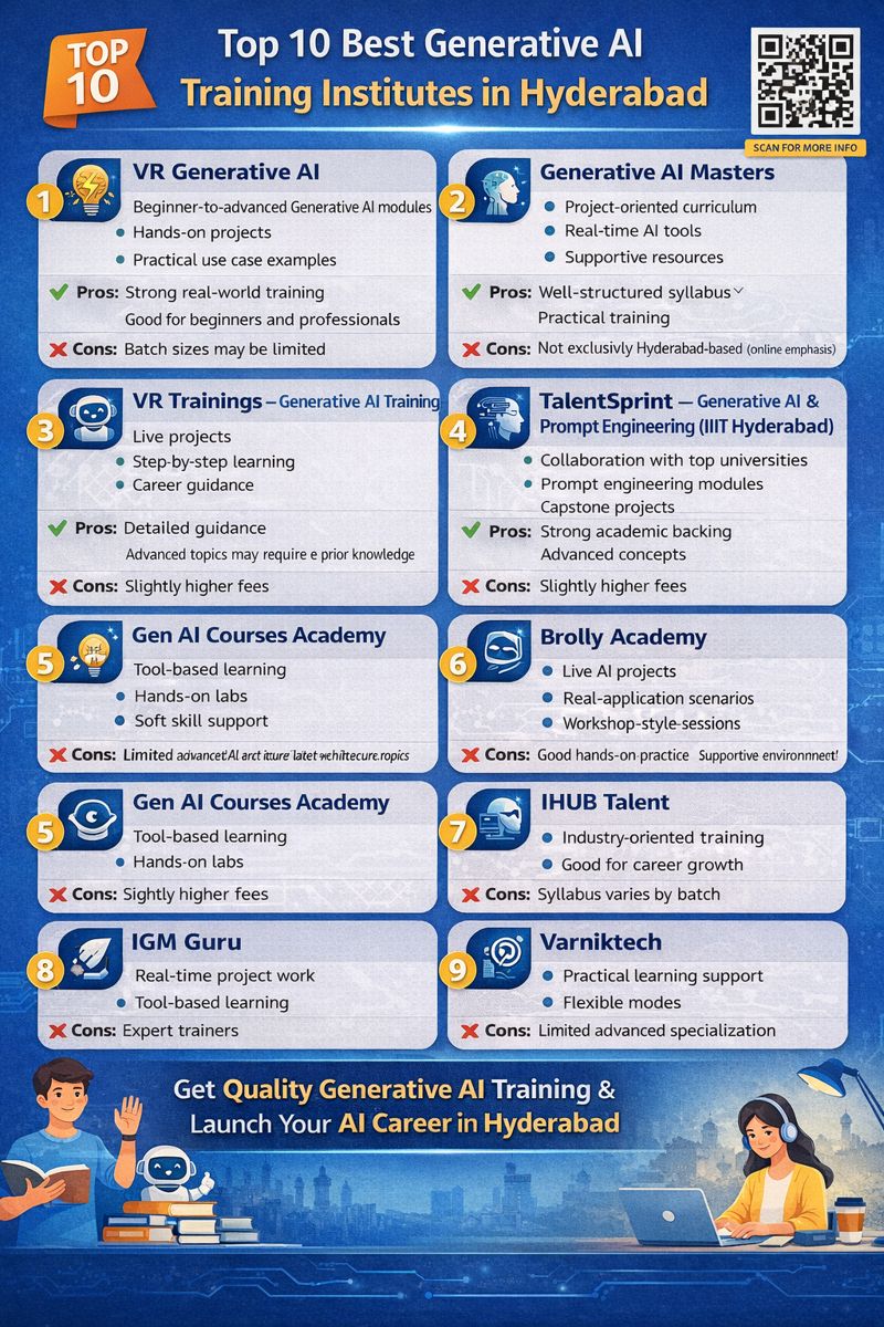 Top 10 Best Generative AI Training Institutes in Hyderabad