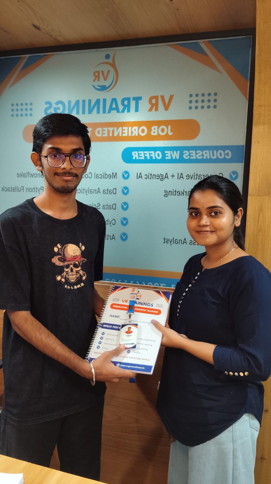 VR Trainings student certificate achievement